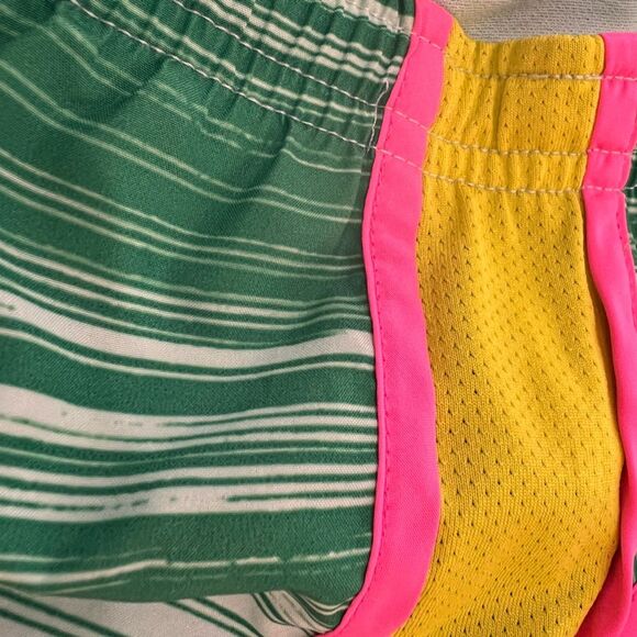 NIKE Dri Fit Rare Athletic Shorts Bright Colorful Striped Lined Drawstring Sz L - Picture 4 of 8